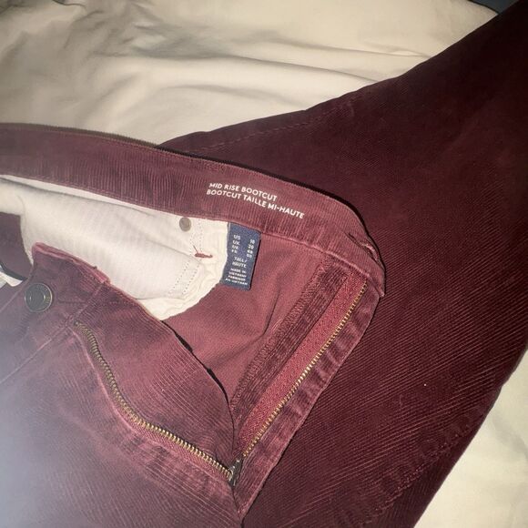 Land’s End Corduroy Bootcut TALL Pants Size 18 TallBurgundy Wine - Picture 5 of 8